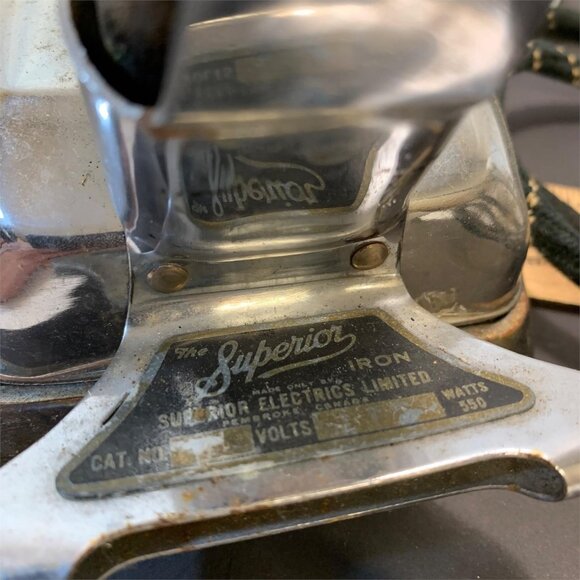 RARE HTF Antique - The ‘Superior’ Iron By Superior Electrics Ltd W/ Fabric Dial - Picture 4 of 6